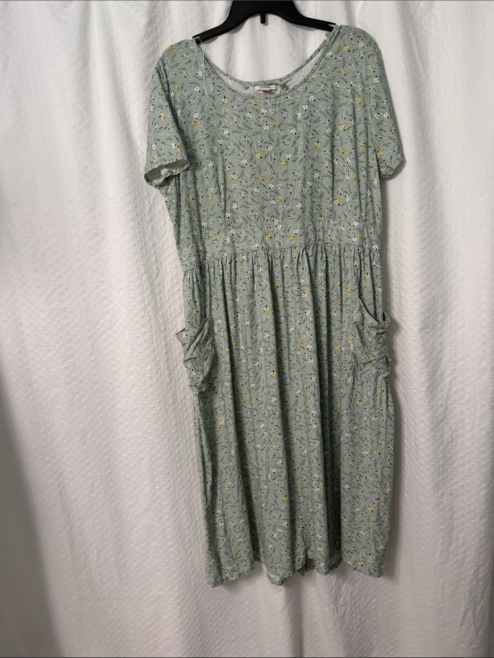 a.n.a Sage Green Midi Dress with Tiny Floral Print